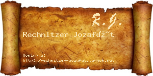Rechnitzer Jozafát névjegykártya